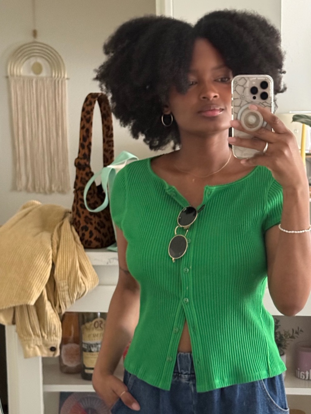 Free People Most Wanted Cardi - Kelly Green